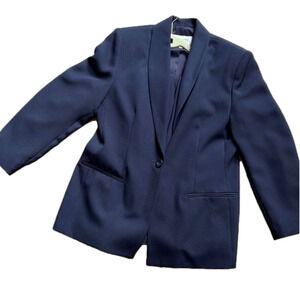 ⚡️ INGENUITY Navy Suit Size 10 Single Button Blazer p2p 21” Navy Pants 14” waist